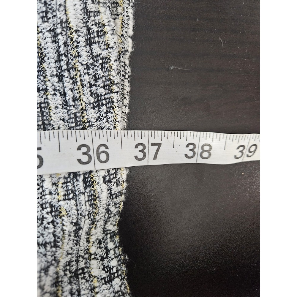 Apt. 9 Women's Sleeveless Tweed Shift Dress Small Gray Black White Zip Neck Work - Picture 6 of 7